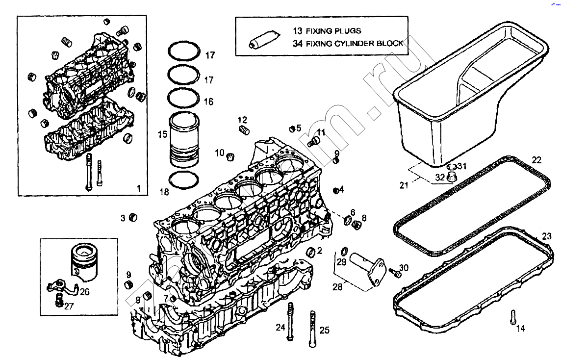 Схема/чертеж: Детали двигателя / IVECO EuroTech CURSOR