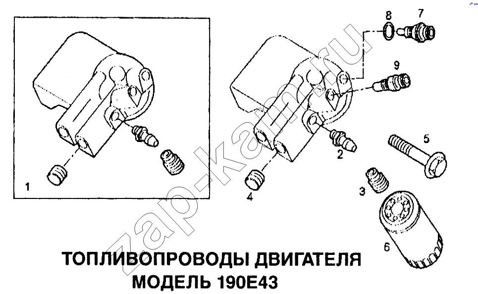 Схема/чертеж: Топливопроводы двигателя / IVECO EuroTech CURSOR