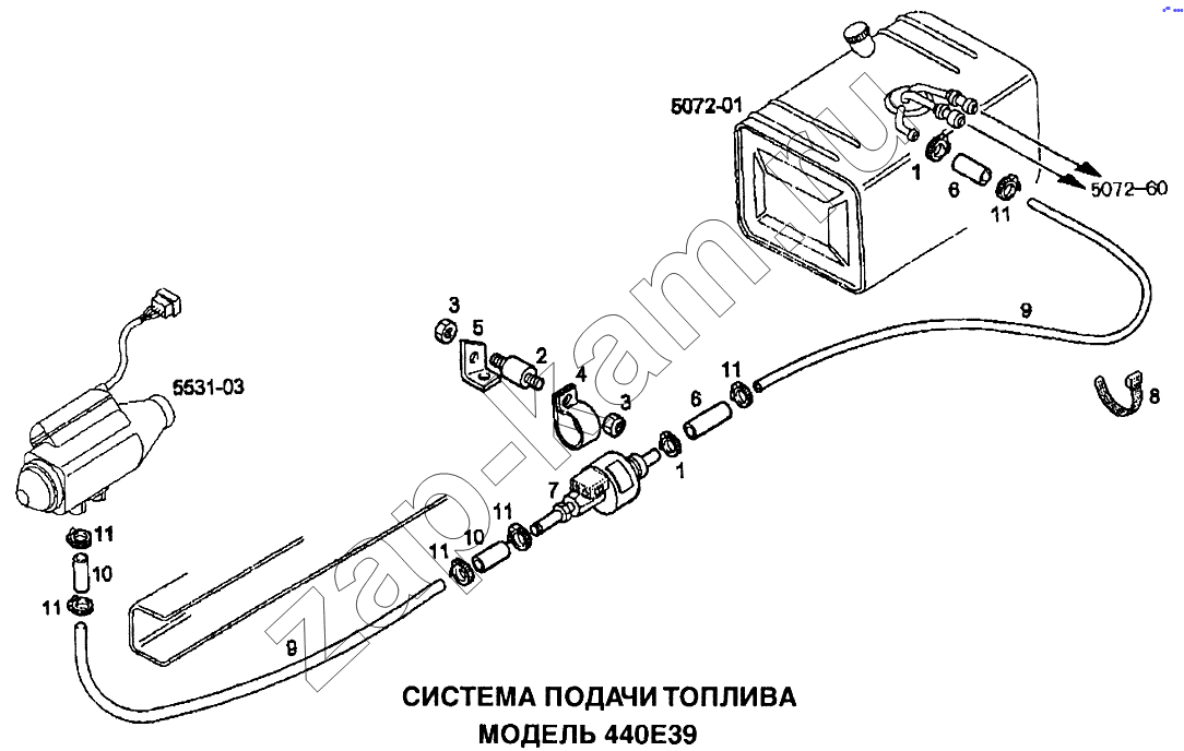 Схема/чертеж: Система подачи топлива / IVECO EuroTech CURSOR
