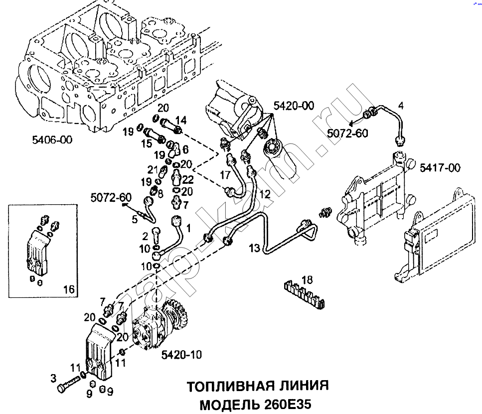 Схема/чертеж: Топливная линия / IVECO EuroTech CURSOR