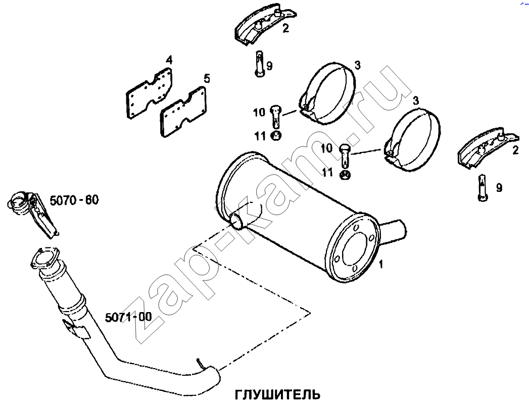 Схема/чертеж: Глушитель / IVECO EuroTech CURSOR