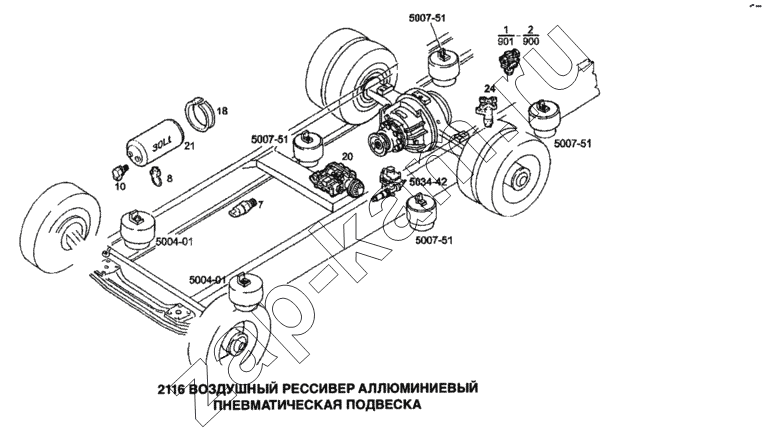 Схема/чертеж: Воздушный ресивер, пневматическая подвеска / IVECO Stralis