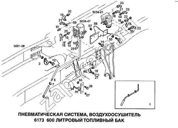 Схема/чертеж: Пневматическая система, воздухоосушитель / IVECO Stralis