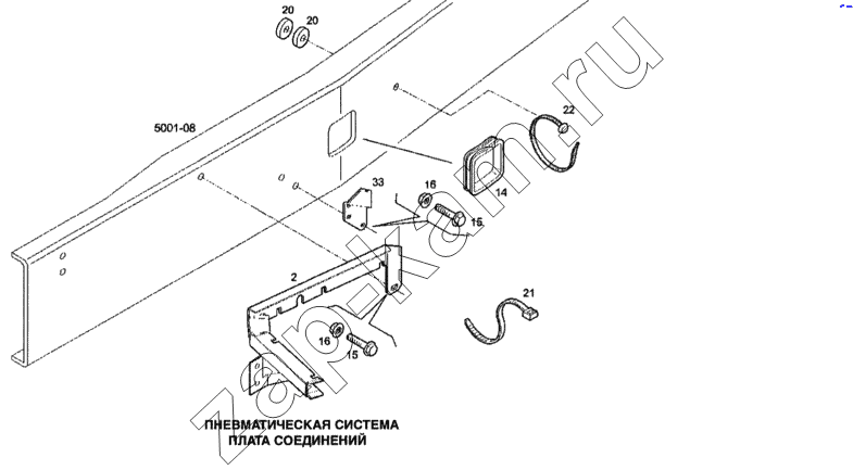 Схема/чертеж: Пневматическая система, плата соединений / IVECO Stralis