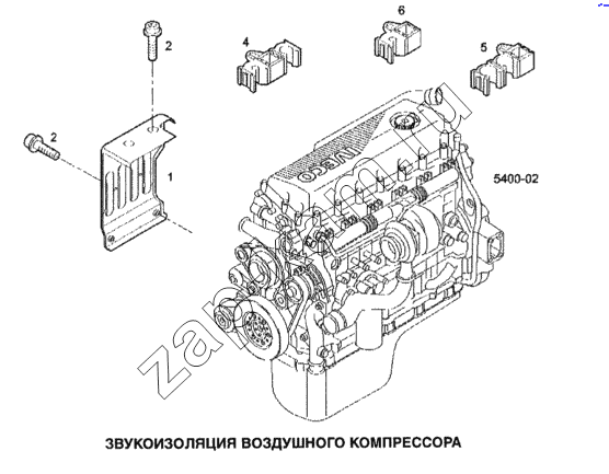 Схема/чертеж: Звукоизоляция воздушного компрессора / IVECO Stralis