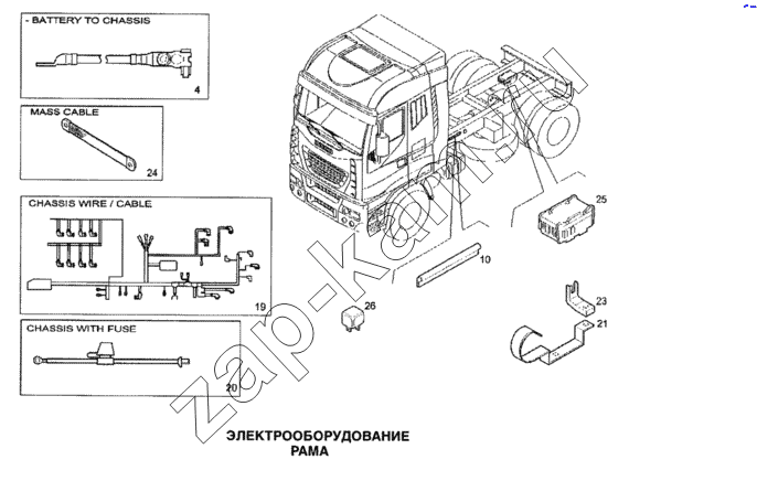 Схема/чертеж: Электрооборудование, рама / IVECO Stralis
