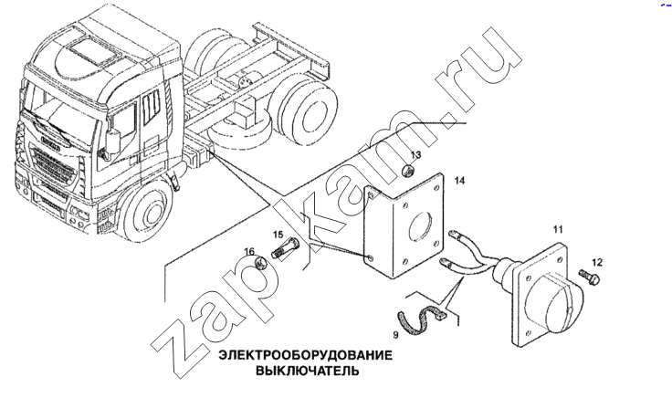 Схема/чертеж: Электрооборудование, выключатель / IVECO Stralis