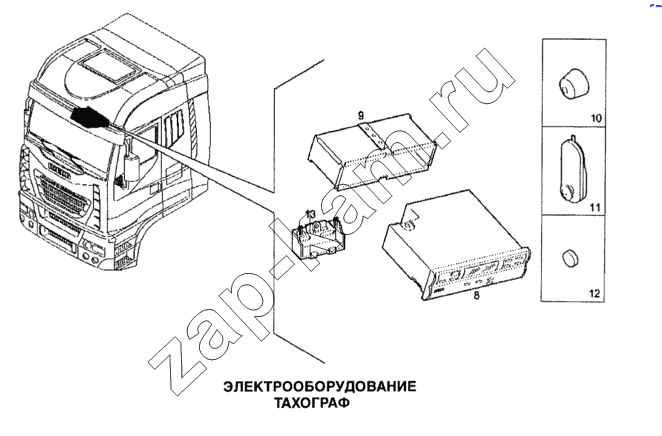 Схема/чертеж: Электрооборудование, тахограф / IVECO Stralis