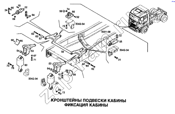 Схема/чертеж: Фиксация кабины / IVECO Stralis