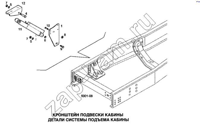 Схема/чертеж: Кронштейн подвески кабины / IVECO Stralis
