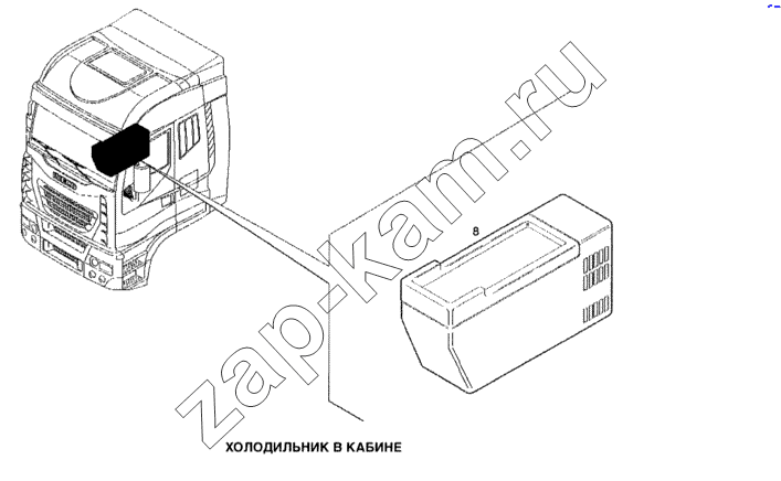 Схема/чертеж: Холодильник в кабине / IVECO Stralis