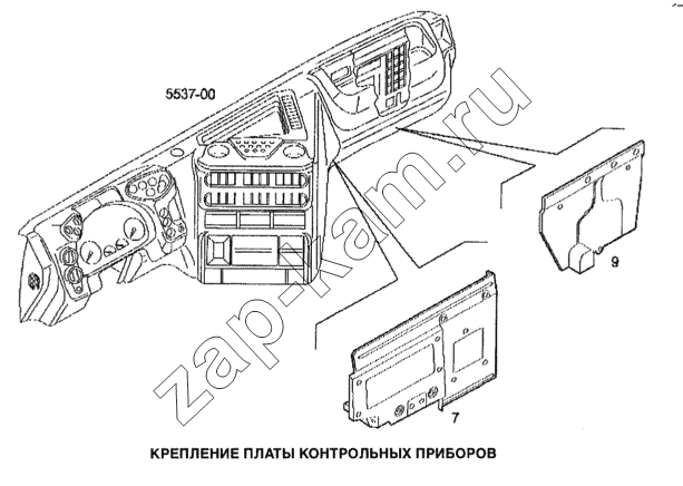 Схема/чертеж: Крепление платы контрольных приборов / IVECO Stralis