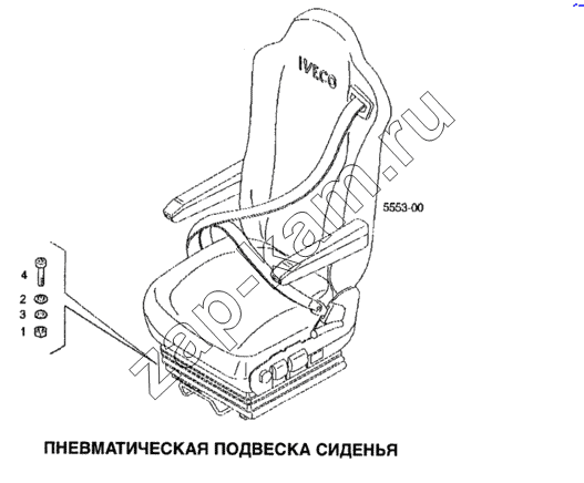 Схема/чертеж: Пневматическая подвеска сиденья / IVECO Stralis