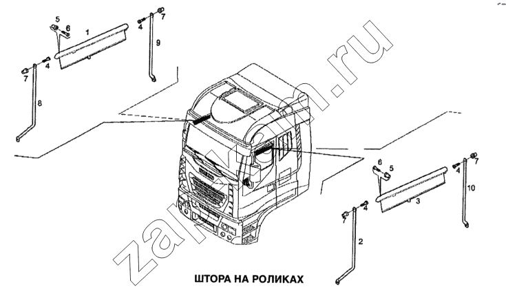 Схема/чертеж: Штора на роликах / IVECO Stralis