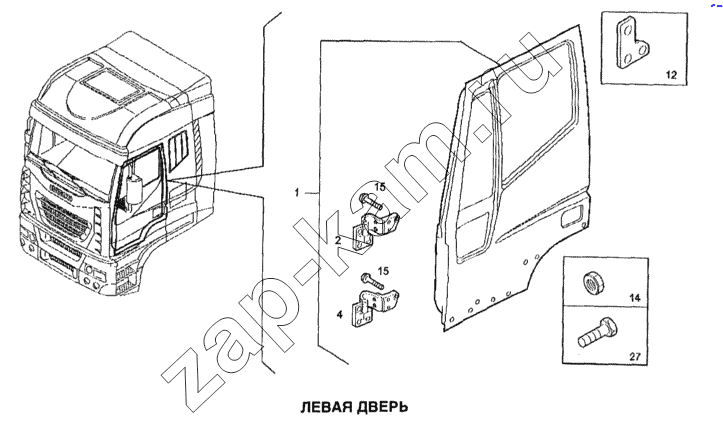 Схема/чертеж: Левая дверь / IVECO Stralis