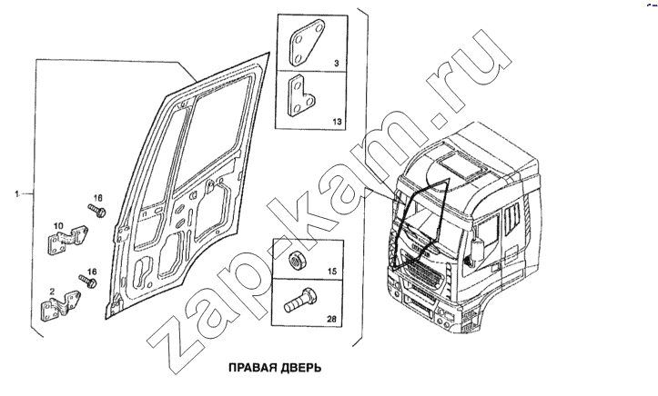 Схема/чертеж: Правая дверь / IVECO Stralis