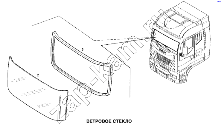 Схема/чертеж: Ветровое стекло / IVECO Stralis