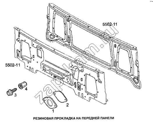 Схема/чертеж: Резиновая прокладка на передней панели / IVECO Stralis