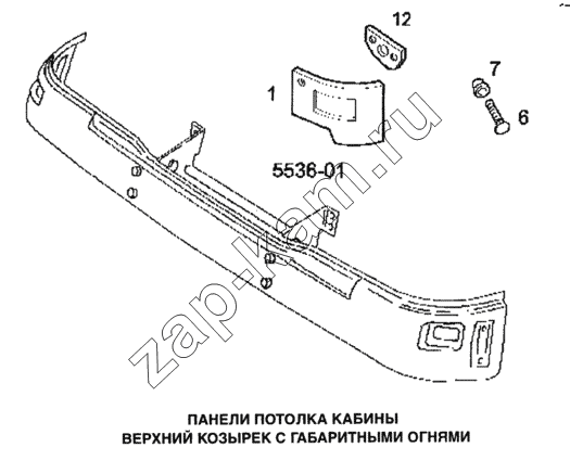 Схема/чертеж: Панели потолка кабины / IVECO Stralis