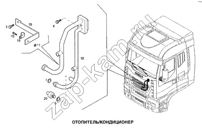 Схема/чертеж: Отопитель/кондиционер / IVECO Stralis