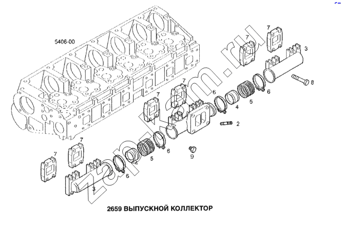 Схема/чертеж: Выпускной коллектор / IVECO Stralis
