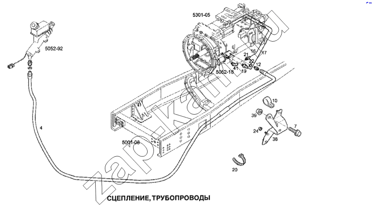 Схема/чертеж: Сцепление, трубопроводы / IVECO Stralis