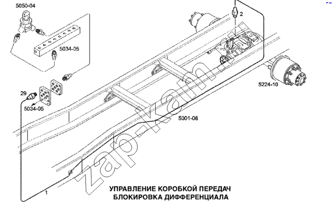 Схема/чертеж: Управление коробкой передач, блокировка дифференциала / IVECO Stralis