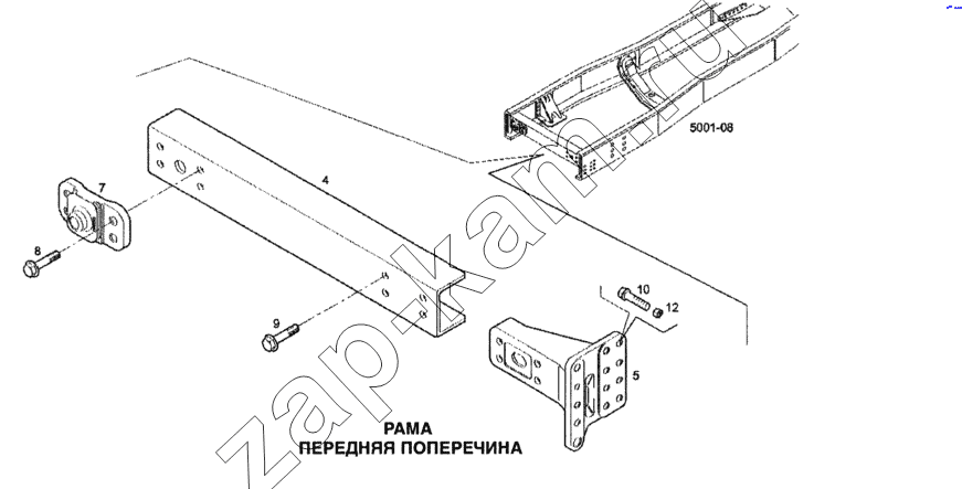 Схема/чертеж: Рама, передняя поперечина / IVECO Stralis