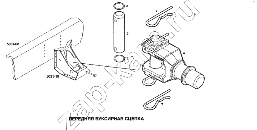 Схема/чертеж: Передняя буксирная сцепка / IVECO Stralis