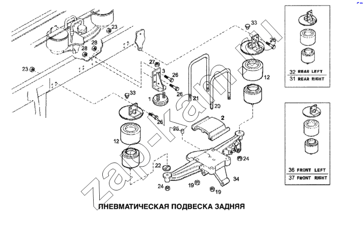 Схема/чертеж: Пневматическая подвеска задняя / IVECO Stralis