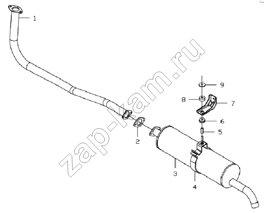 Схема/чертеж: 1200D128 Exhaust system / JAC Motors HFC 1020K-D134