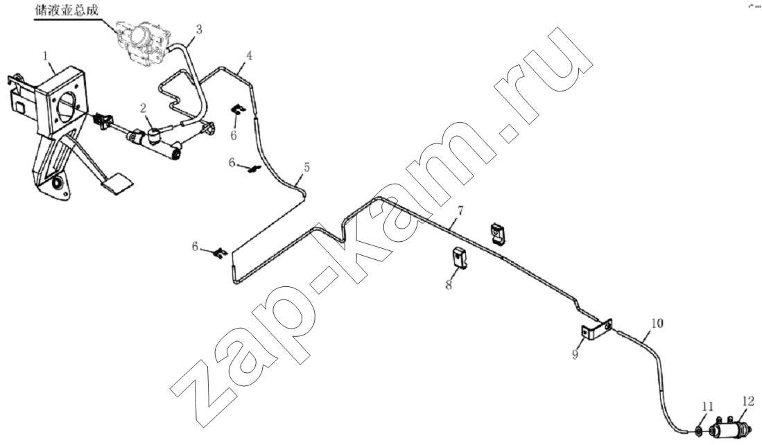 Схема/чертеж: 1607D120 Clutch pipeline equipment / JAC Motors HFC 1020K-D134