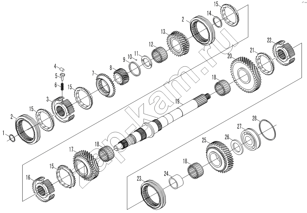 Схема/чертеж: 2nd shaft assembly / JAC Motors HFC 1020K-D134