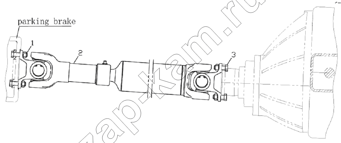 Схема/чертеж: 2200D4 Driving shaft equipment / JAC Motors HFC 1020K-D134