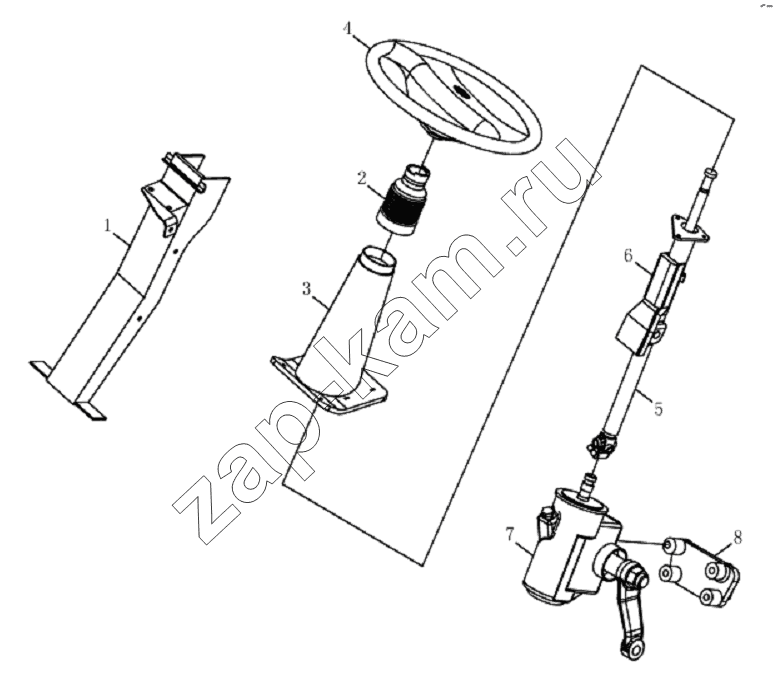 Схема/чертеж: 3400D128 Steering system / JAC Motors HFC 1020K-D134