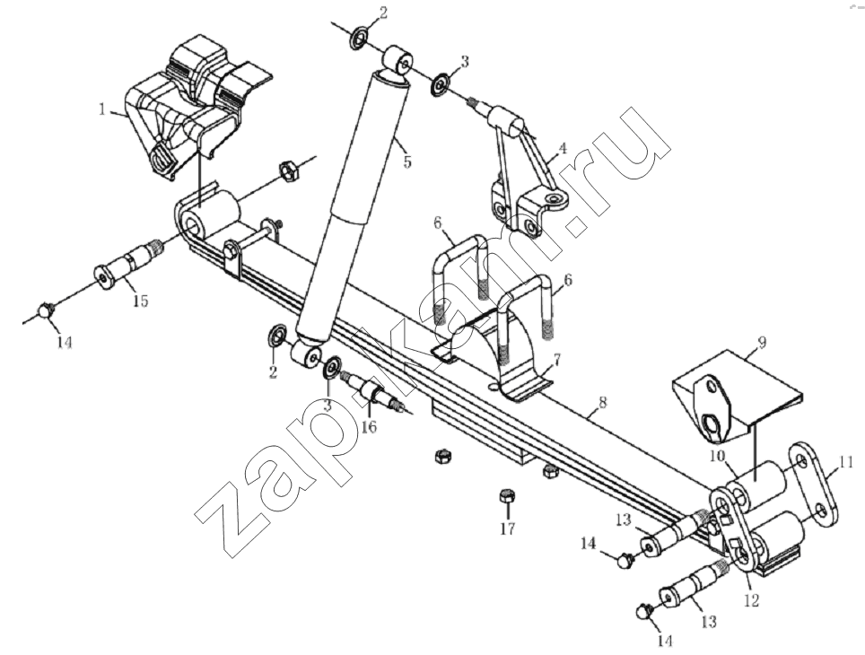 Схема/чертеж: 2901D102 Front suspension assembly / JAC Motors HFC 1020K-D134