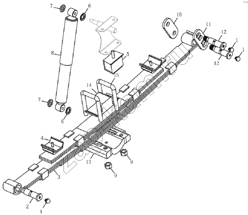 Схема/чертеж: 2911D4JC Rear suspension assembly / JAC Motors HFC 1020K-D134
