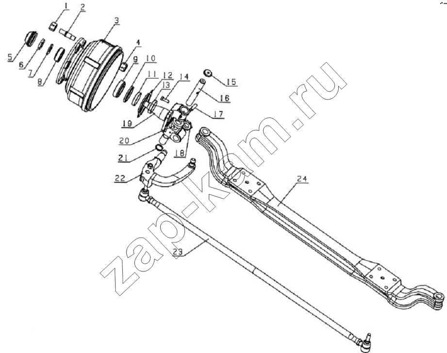 Схема/чертеж: 3000D120XZ Front axle assembly / JAC Motors HFC 1020K-D134