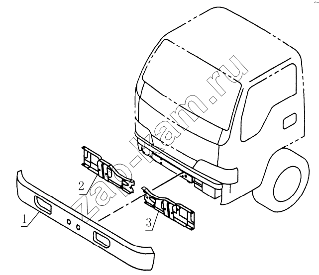 Схема/чертеж: 2803D0 Front bomper / JAC Motors HFC 1020K-D134