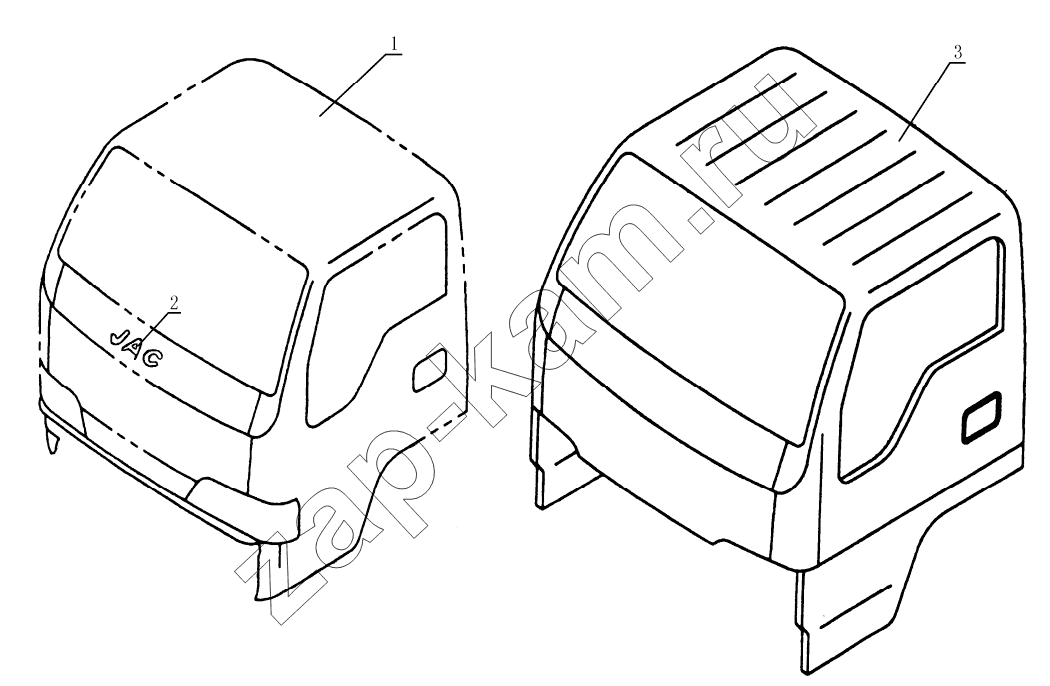 Схема/чертеж: 5000D120 Cabin assembly / JAC Motors HFC 1020K-D134