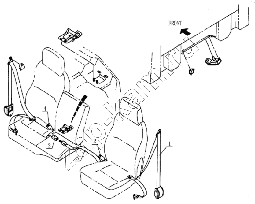 Схема/чертеж: 8212D0 Safety belt system / JAC Motors HFC 1020K-D134