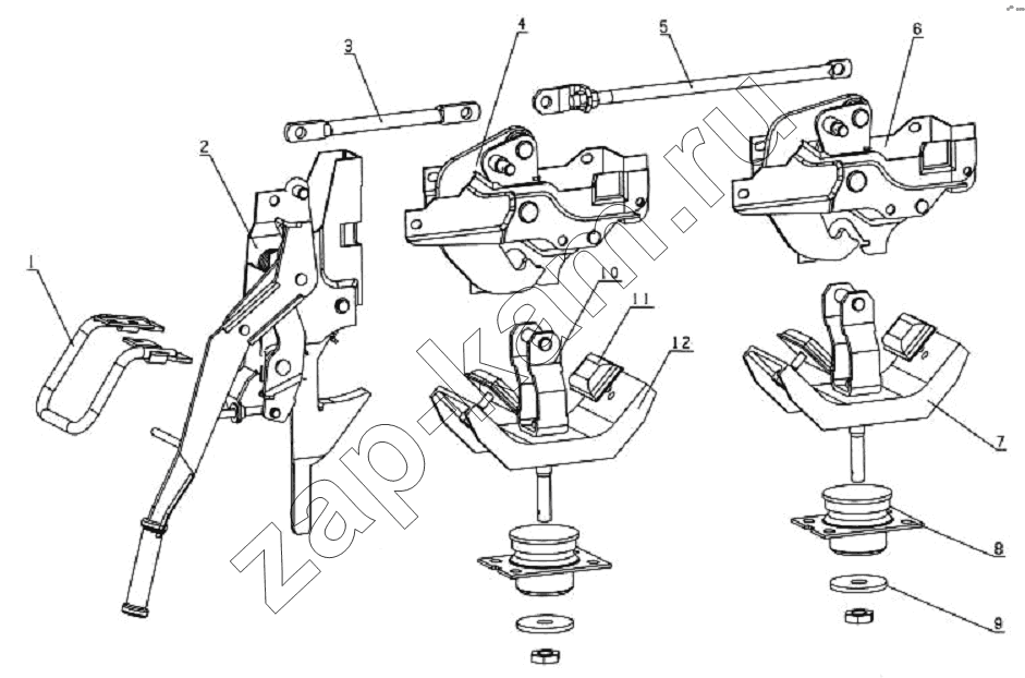 Схема/чертеж: 5004D2 Cabin lock mechanism / JAC Motors HFC 1020K-D134
