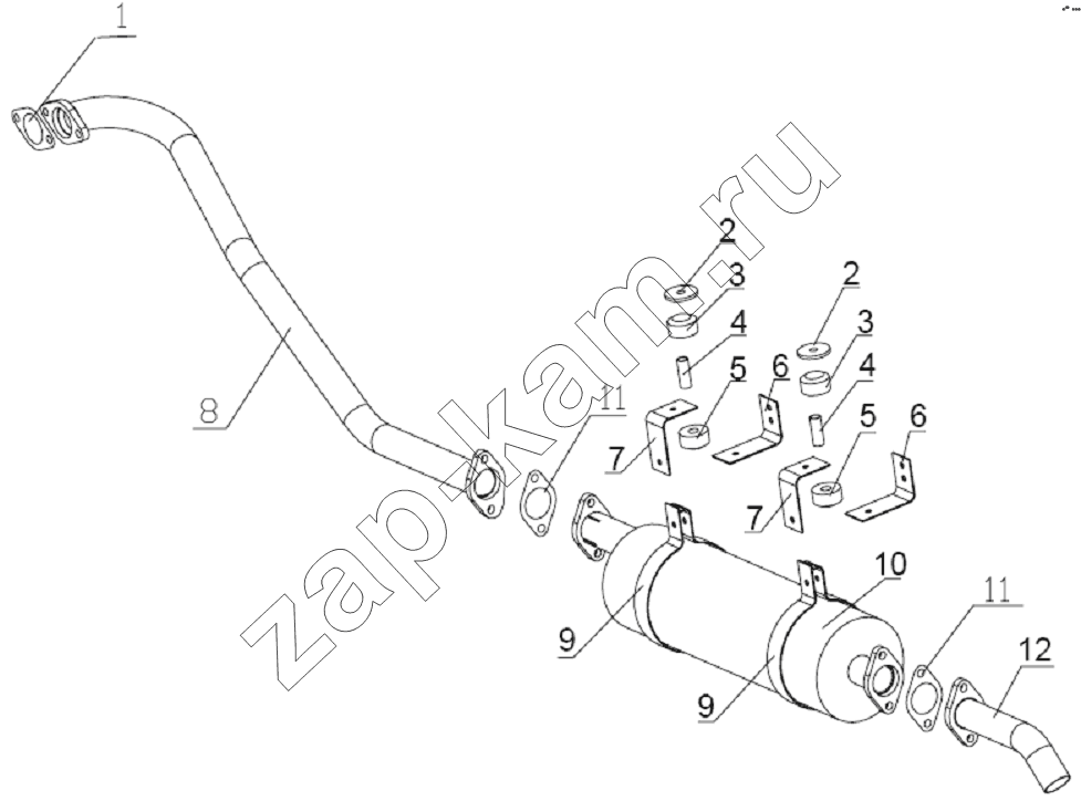 Схема/чертеж: 1200D126 Exhaust system / JAC Motors HFC 1020K-D126