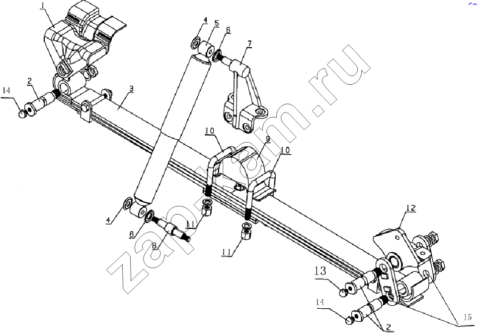 Схема/чертеж: 2901D4XZ Front suspension assembly / JAC Motors HFC 1020K-D126