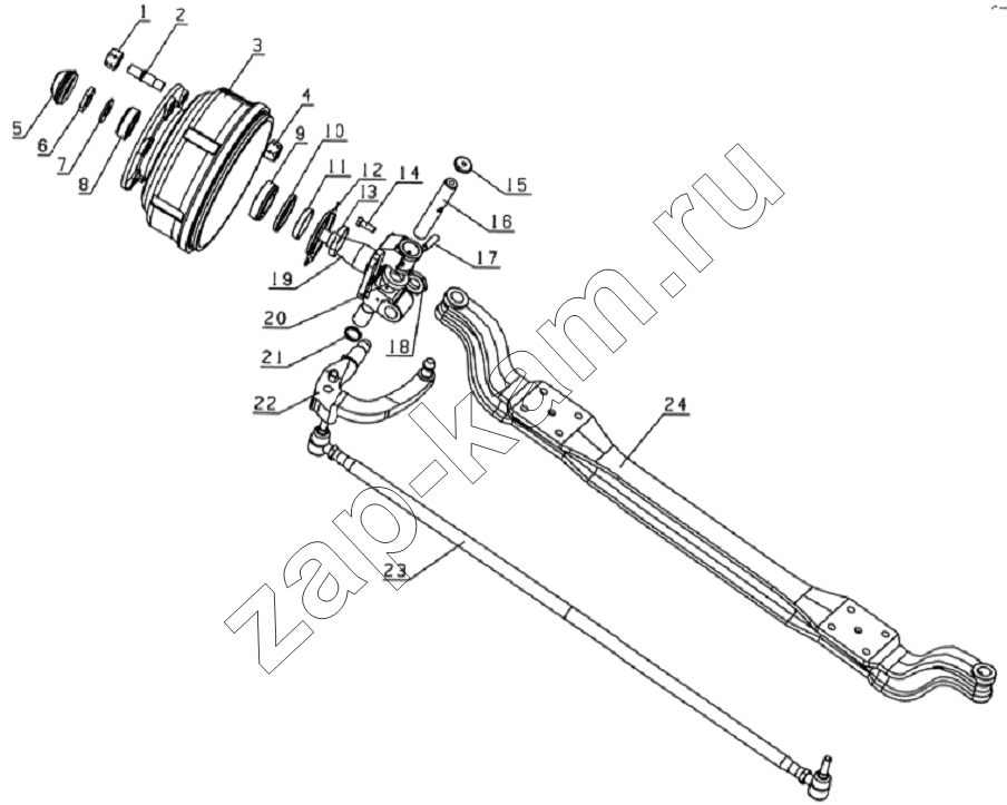Схема/чертеж: 3000D120XZ Front axle assembly / JAC Motors HFC 1020K-D126