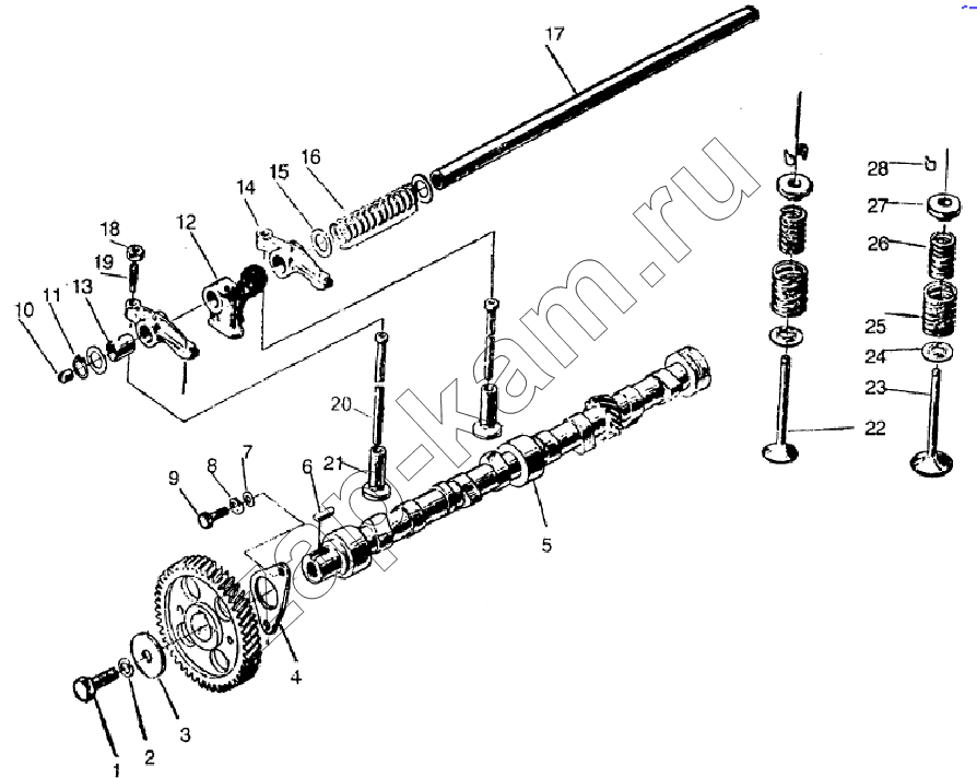 Схема/чертеж: Valve-actuating mechanism / JAC Motors HFC 1020K-D126