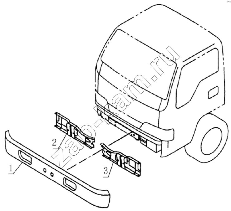 Схема/чертеж: 2803D0 Front bomper / JAC Motors HFC 1020K-D126