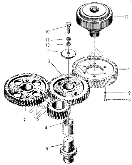 Схема/чертеж: Timing gear train / JAC Motors HFC 1020K-D126