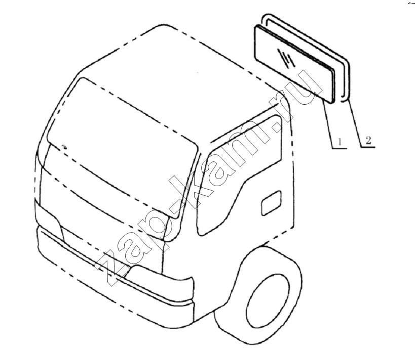Схема/чертеж: 5603D4 Rear windshield glass / JAC Motors HFC 1020K-D126