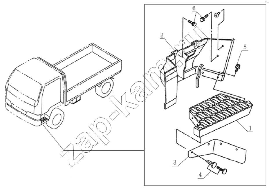 Схема/чертеж: 8405D4 Footplate / JAC Motors HFC 1020K-D126